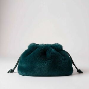 NWT Jules Kae Brea Bag Luxe Teal Faux Fur Crossbody Clutch Gift Stocking Stuffer